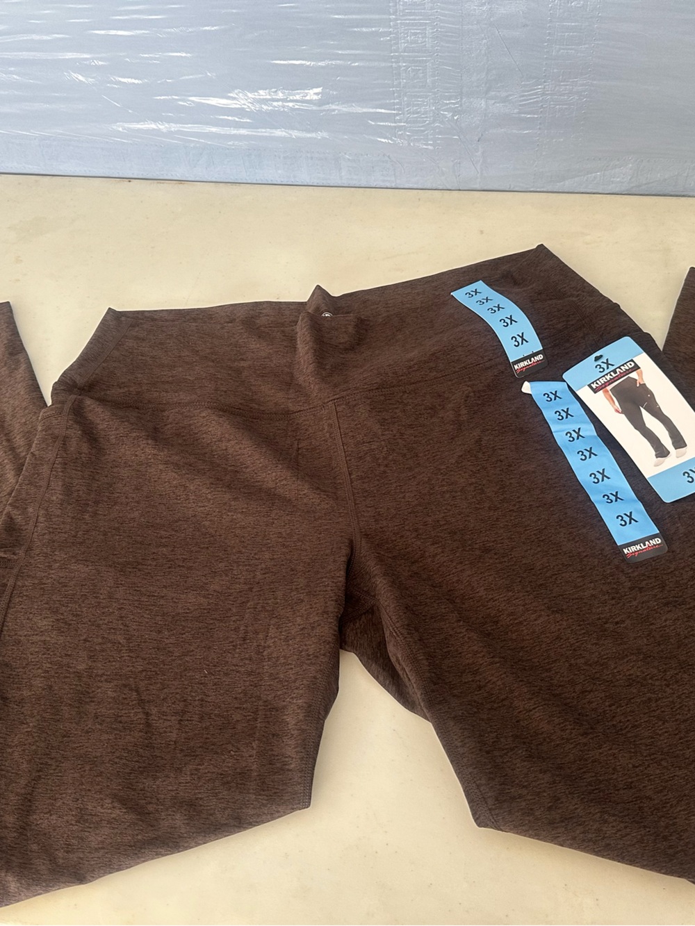 Kirkland Signature Brown Heather Knit Leggings